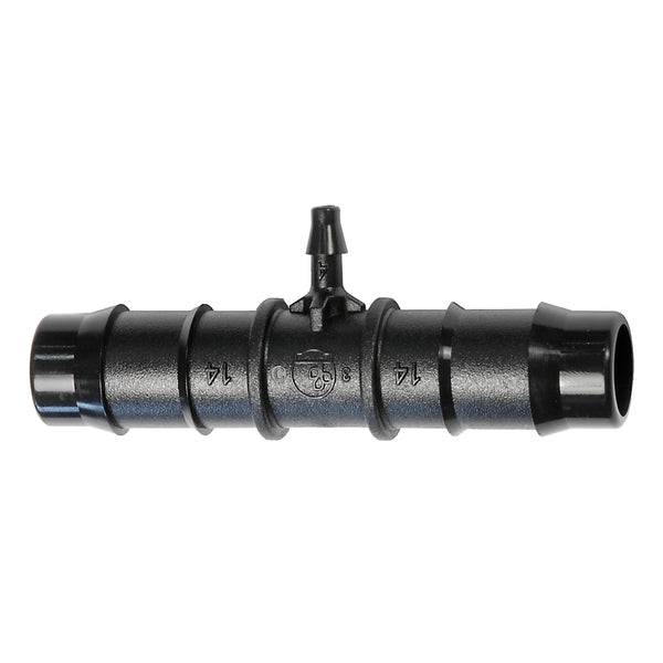 Black plastic fitting on a white background