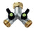 2 Way "Y" Tap Splitter: Threaded Hose Connector & Shut-Off.
