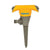 Hozelock Round Sprinkler with bright yellow plastic top, grey plastic body and ground spike, featuring twin spray arms.