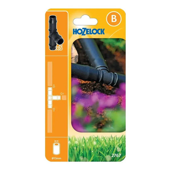 Hozelock 2767 garden fitting packaging with an orange background