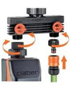 Caber brand irrigation valve with adjustable components on a black background