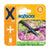 Hozelock Cross Fitting, black plastic four-way connector with an X-shaped design, shown on garden irrigation tubing.