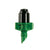 Green and black agricultural sprinkler head on a white background