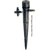 Black adjustable sprinkler with '360 Degree Adjustable Flow' text on a white background