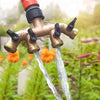Garden Hose Tap Splitter- Heavy-Duty Brass Manifold Threaded Outlets