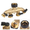 Garden Hose Tap Splitter- Heavy-Duty Brass Manifold Threaded Outlets
