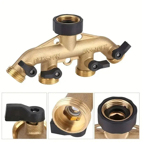 Garden Watering 1-In-4 Out Water Manifold for Irrigation.