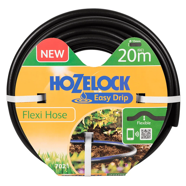 Hozelock Flexi Hose packaging with branding and product details on a white background