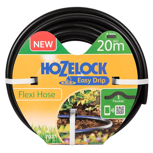 Hozelock Flexi Hose packaging with branding and product details on a white background