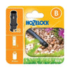 Hozelock End Cap/Stop End, a black plastic 13 mm irrigation tube plug, shown as a pack of 12.