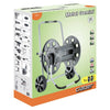 Box packaging of Claber Metal Gemini reel on a white background