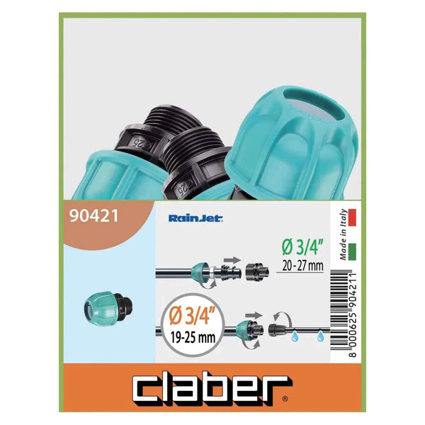 Claber 90421 25mm MDPE to 3/4" Male Thread