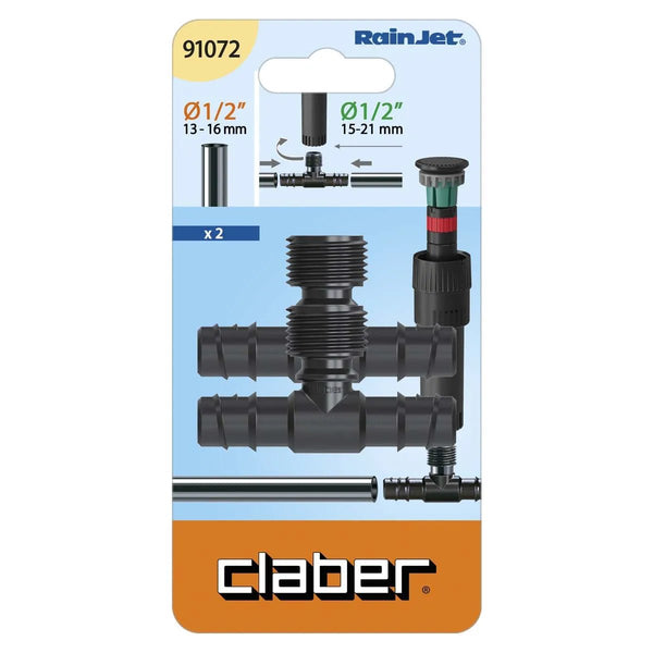 Claber 91072 Threaded Tee Pack
