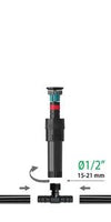 Technical diagram of a popup sprinkler with measurement details on a white background