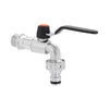 Claber Metal outside tap with a black handle on a white background