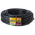 Hozelock 25m 13mm Supply Tube, coiled black flexible irrigation hose with a smooth, unpatterned finish and product label.