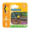 Hozelock Flow Control Valves, black plastic 4 mm irrigation fittings with yellow adjustable knobs, shown in a five-pack.