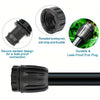irrigation Black threaded locking nut and durable end plug with green leaf background
