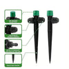 Black sprinkler system with green labels detailing features on a white background