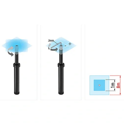 Claber Square Area Pop-Up Sprinkler 4": Efficient Low Flow.
