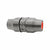 A Palaplast Drip Line Joiner for 16/17mm pipe, featuring a smooth, cylindrical gray plastic body with red inner rings at each end, is shown against a plain white background.