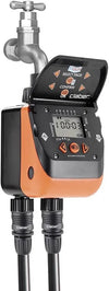 Claber Duplo 8410 Digital controller with two black hoses attached on a white background