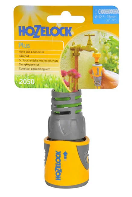 Hozelock hose end connector with packaging on a white background