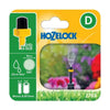 Hozelock Mist Micro Spray Jet in yellow and black plastic, shown on packaging with a fine mist spray and 360° coverage.