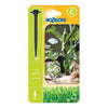 Hozelock End-of-Line Dripper spikes, black plastic with tapered stakes, supplied as a five-pack in green and yellow packaging.