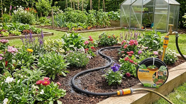 Hozelock 6762 soaker hose in garden raised beds