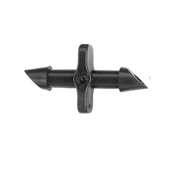 Black irrigation straight adapter to join pipe together