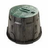 Rainbird 10" Green and gray irrigation valve cover on a white background