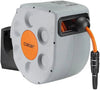 Retractable garden hose reel with Claber branding on a white background