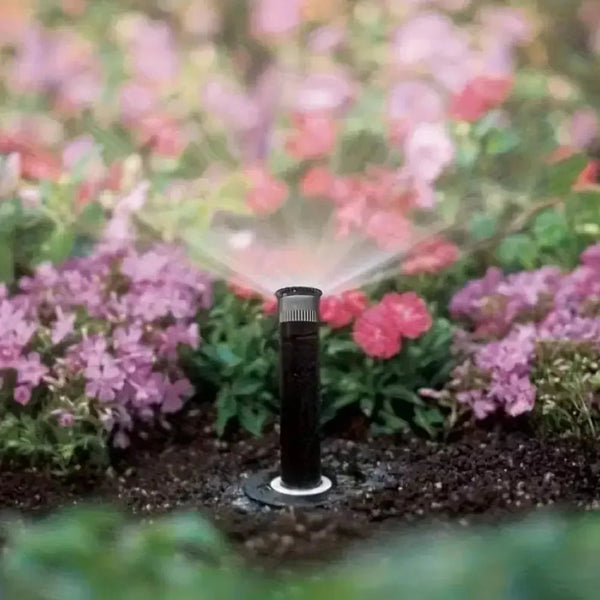 Popup Sprinkler covering large flowerbed