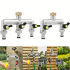 Threaded 3-Way Tap Splitter: Vertical Outlets for Easy Access.