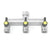 Threaded 3-Way Tap Splitter: Vertical Outlets for Easy Access.