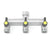 Threaded 3-Way Tap Splitter: Vertical Outlets for Easy Access.