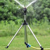 Stainless Steel Tripod Sprinkler: Adjustable Height & 360° Coverage.