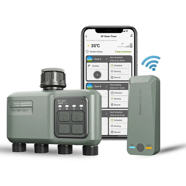 Wifi Smart Irrigation Tap Timer with App Control - Four Zone