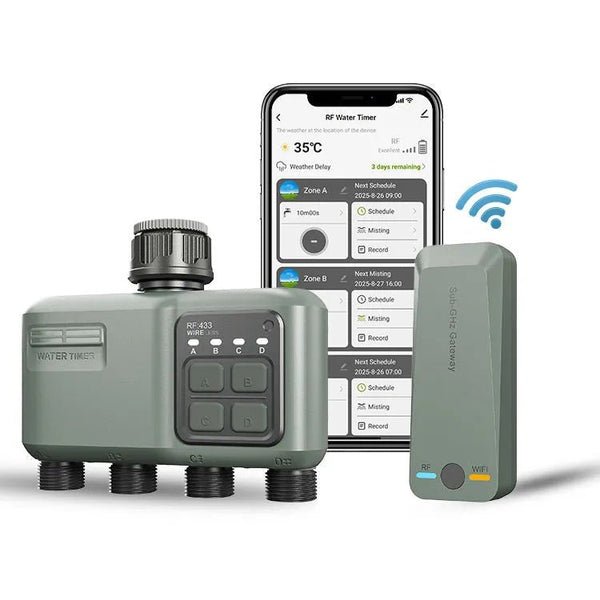 Wifi Smart Irrigation Tap Timer with App Control - Four Zone