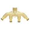 Garden Tap Splitter - Heavy-Duty Brass Manifold Hozelock Style
