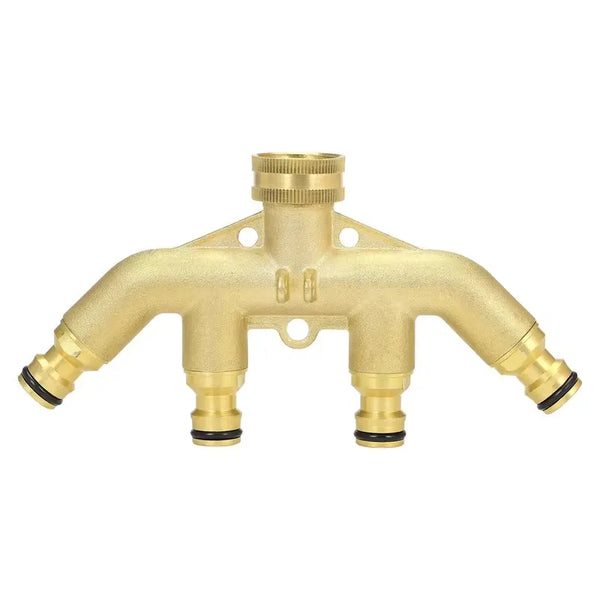 Garden Tap Splitter - Heavy-Duty Brass Manifold Hozelock Style