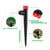 Garden irrigation system with black and red components on a white background
