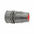 Palaplast Drip Line Threaded Female Connector 3/4″ for 16/17mm pipe, shown from the side against a white background. This gray plastic connector features grooved sections and a red inner ring, making it an ideal choice for integrating into your garden watering system or serving as a dependable drip irrigation adapter.