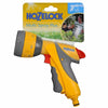 Hozelock Multi Spray Plus garden hose nozzle with packaging on a white background