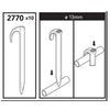 Hozelock Hose Stakes, white plastic, hooked design with pointed ends for securing 13mm garden hose, pack of 10