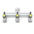 Metal 3 way threade vertical tap connector outlet