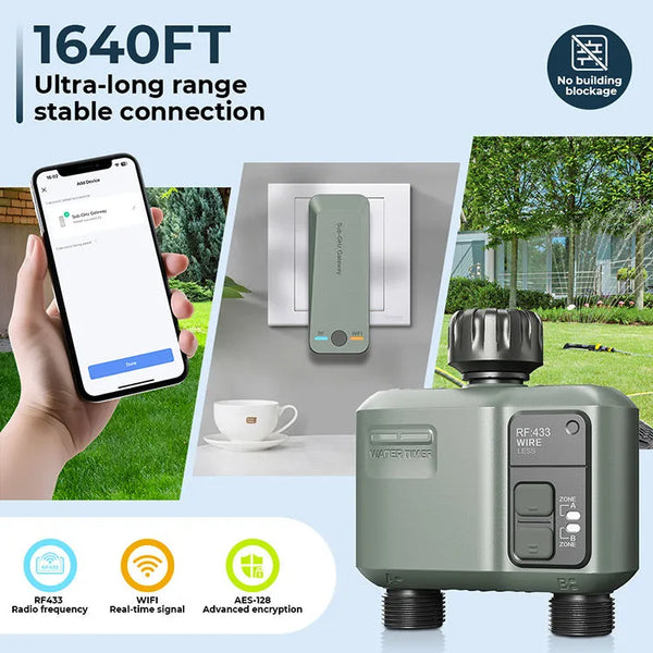 Wifi Smart Irrigation Tap Timer with App Control - Dual Zone